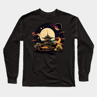 Japanese Temple Tokyo  Asian Inspired Retro Japan Long Sleeve T-Shirt